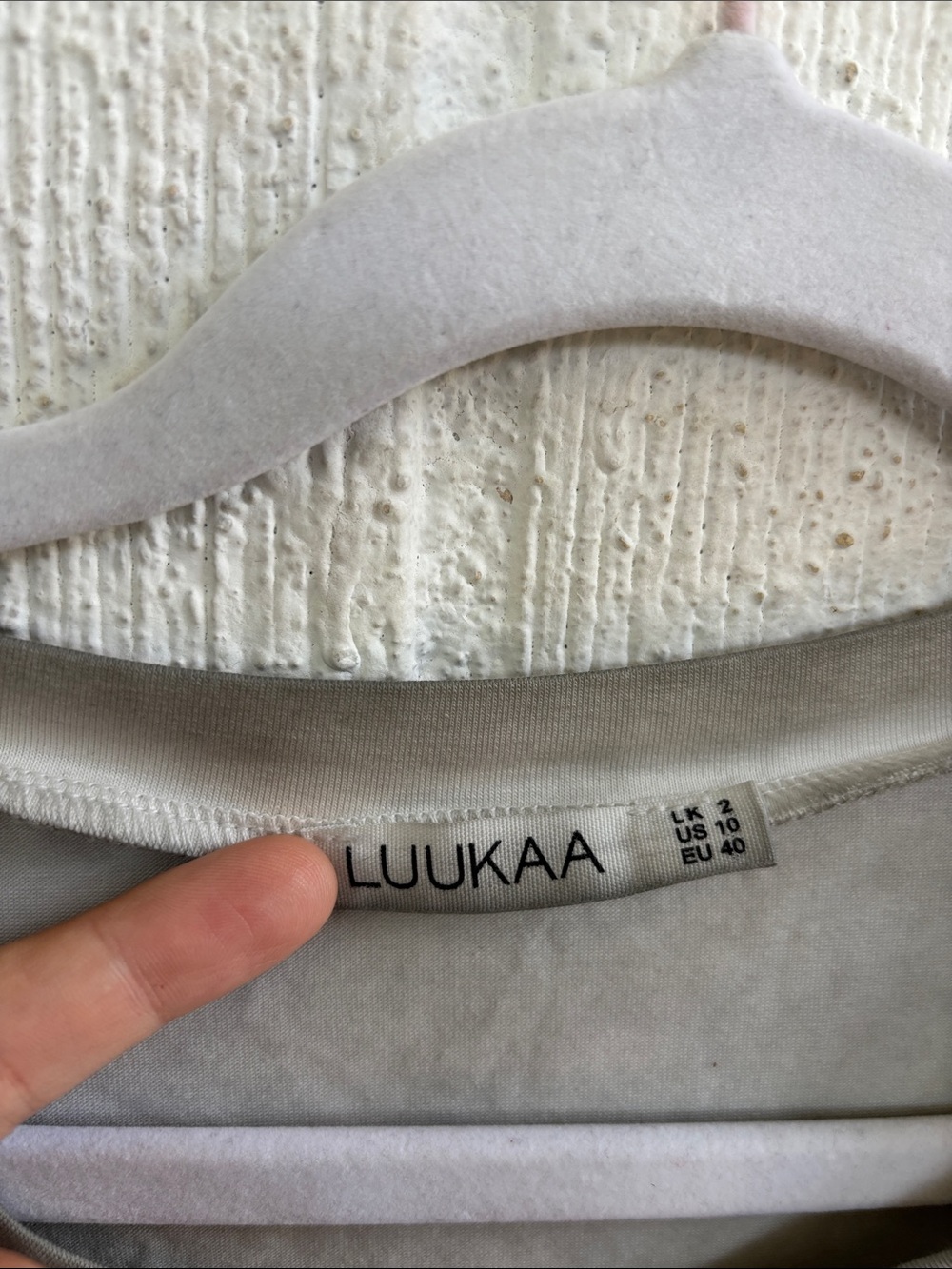 Luukaa Abstract Stretch Gray Long Sleeve Tee sz 10 - Picture 3 of 5